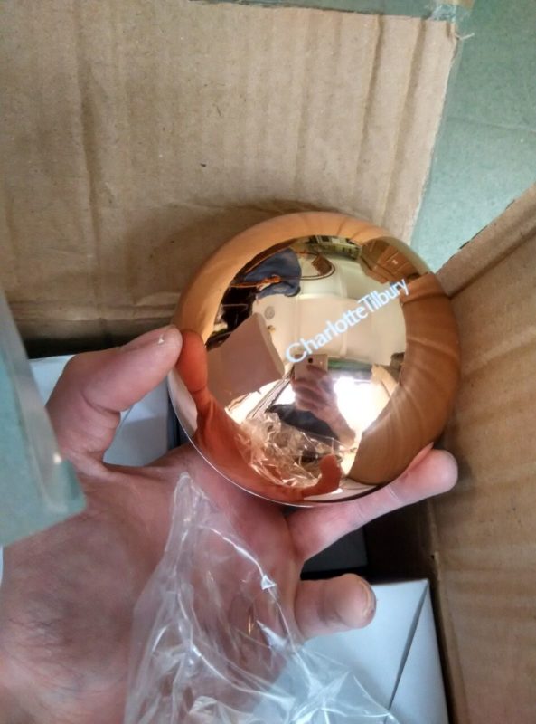 gold color 8 ball with 1c logo printing