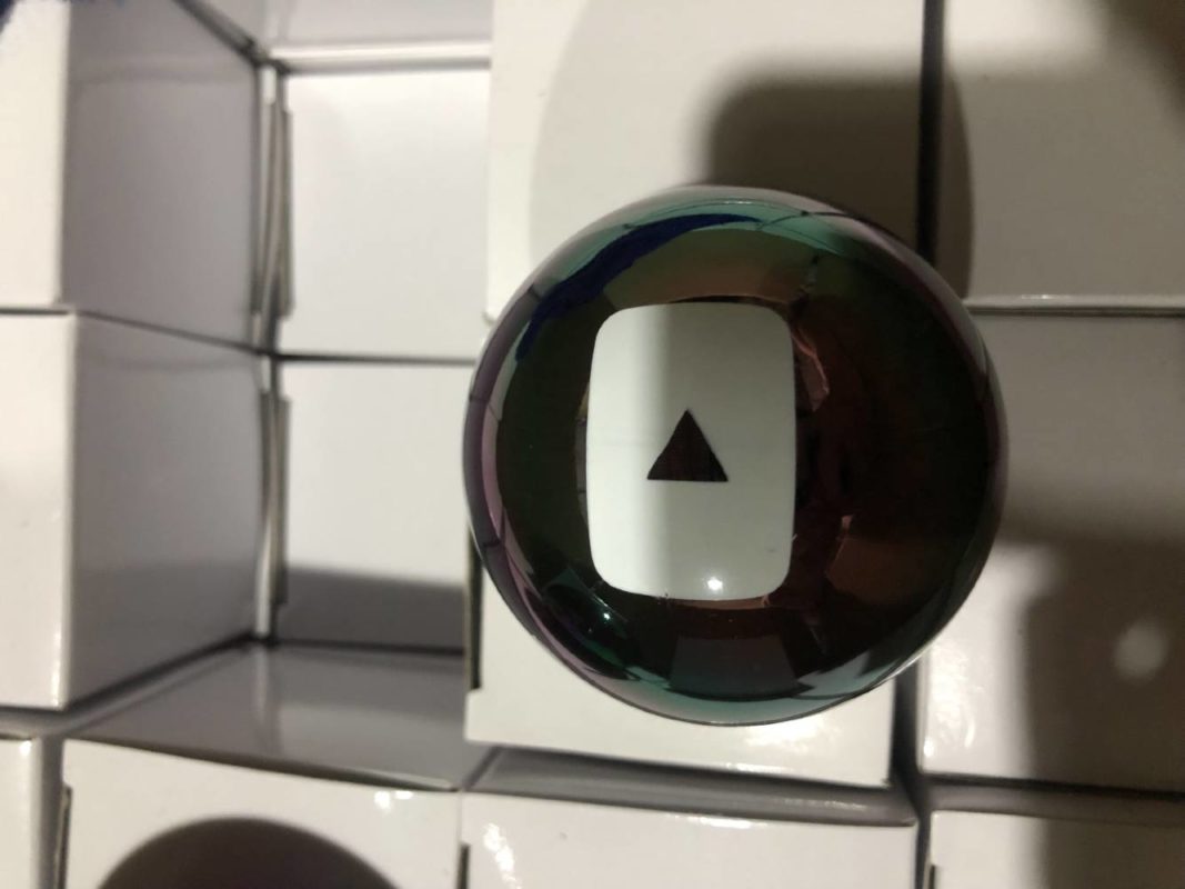 youtube logo onto magic 8 ball