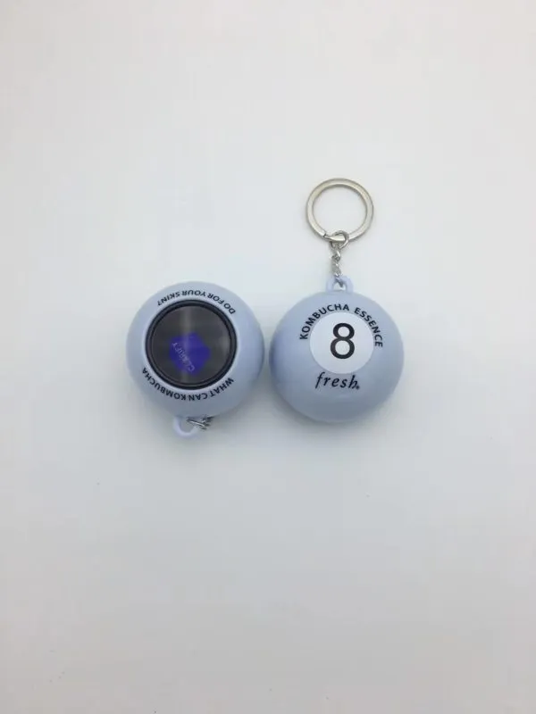 Custom Magic 8 Ball Keychain – 1 34 Inches Diameter with Custom Logo