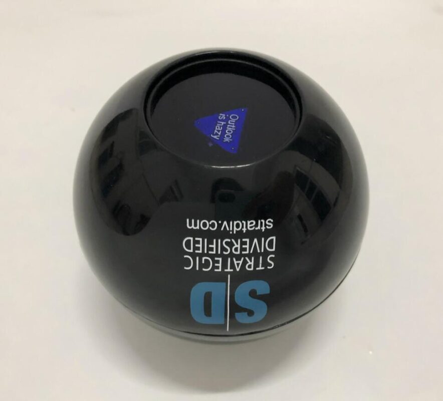 Custom Magic 8 Ball for trade show swag and branding