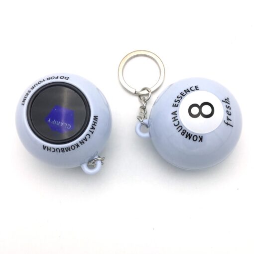 Magic 8 ball keychain imprint with custom logo