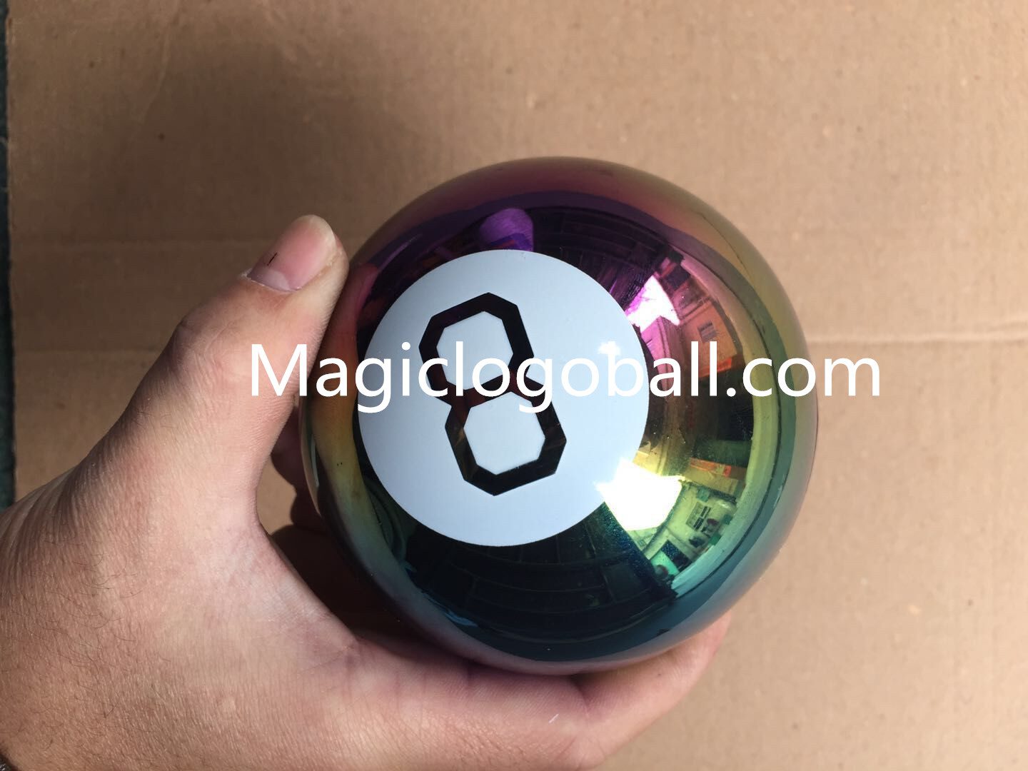 magic 8 balls with custom messages oil slick print