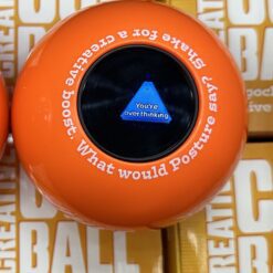 branded custom magic 8 balls 10cm rotated logo